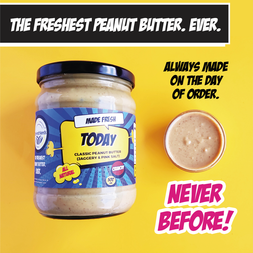 Natural Peanut Butter - Classic, Crunchy (Jaggery & Pink Salt)